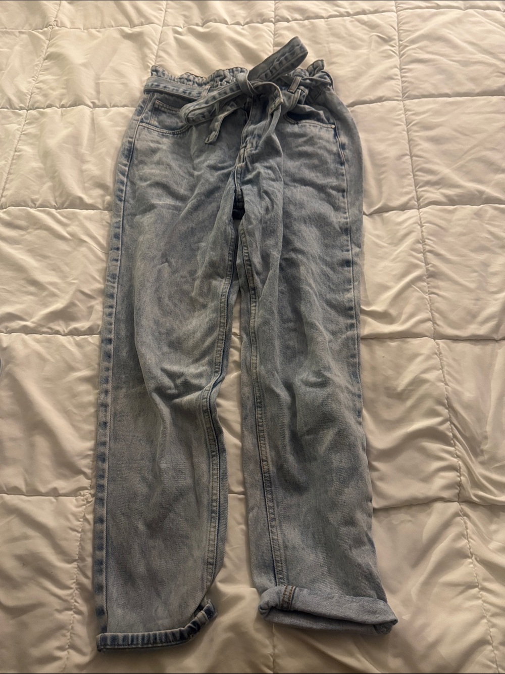 Light Blue Tie-Waist Women’s  Jeans